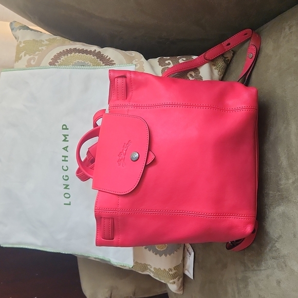 Longchamp Handbags - Nwt Longchamp Red Leather Extra Small Polo Backpack